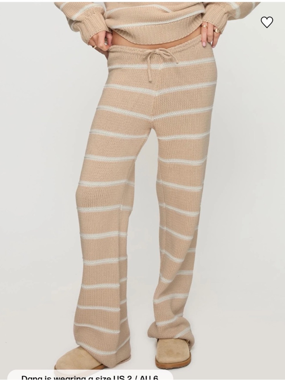 Princess Polly Read Your Mind Knit Pant Cream Stripe